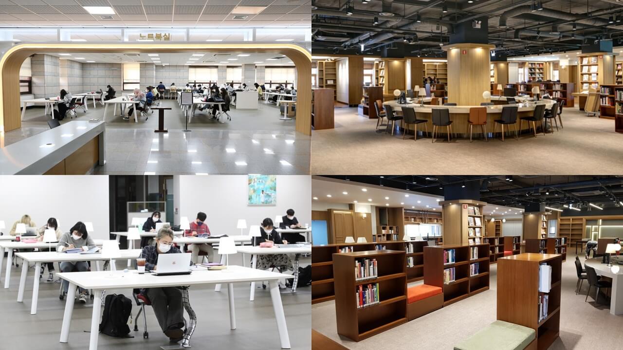 Học sinh học tập tại thư viện Đại học Korea