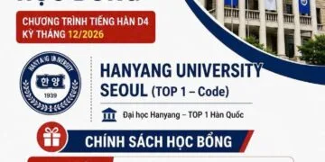 Học bổng Đại học Hanyang Top 1 (한양대학교 – Hanyang University) kỳ tuyển sinh 2026 – 2027)